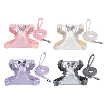 Small Dog Chest Strap Easy Walking Dog Metal Butterfly Hand Holding Rope